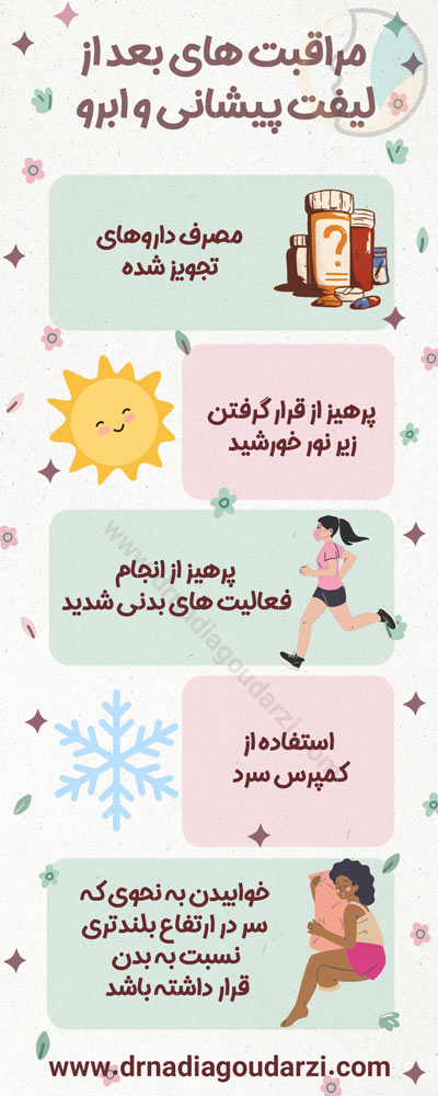 مراقبت های بعد از لیفت پیشانی - دکتر نادیا گودرزی